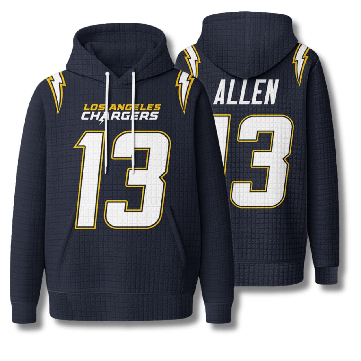Chargers Allen 13 Waffle Hoodie Chargers Allen 13 Waffle Hoodie