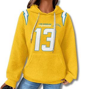 Chargers Allen 13 Waffle Hoodie 4 Los Angeles Chargers Allen 13 Waffle Hoodie 3