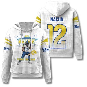 Los Angeles Rams Nacua 12 Waffle Hoodie 2