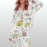 Mardi Gras Parade Silky Satin Pajama Set