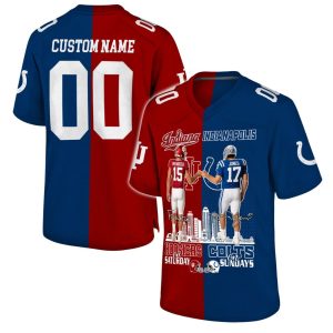 Mendoza Jones Hoosiers On Saturday Colts On Sundays Jersey 1