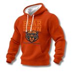 Men's Retro Good Better Best Bear Down Print Waffle Hoodie
