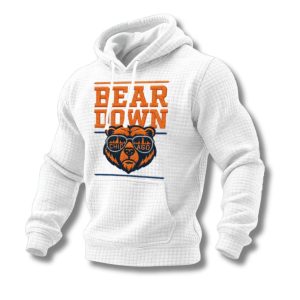 Men's Retro Good Better Best Bear Down Print Waffle Hoodie 4