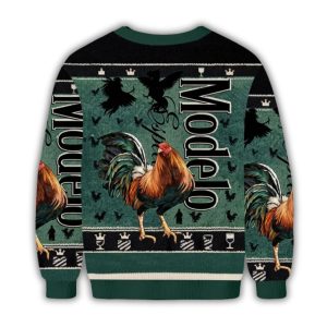 Modelo Rooster Christmas Ugly Sweater 1