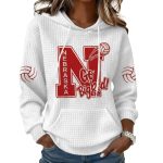 Nebraska Volleyball Go Big Red Print Waffle Hoodie