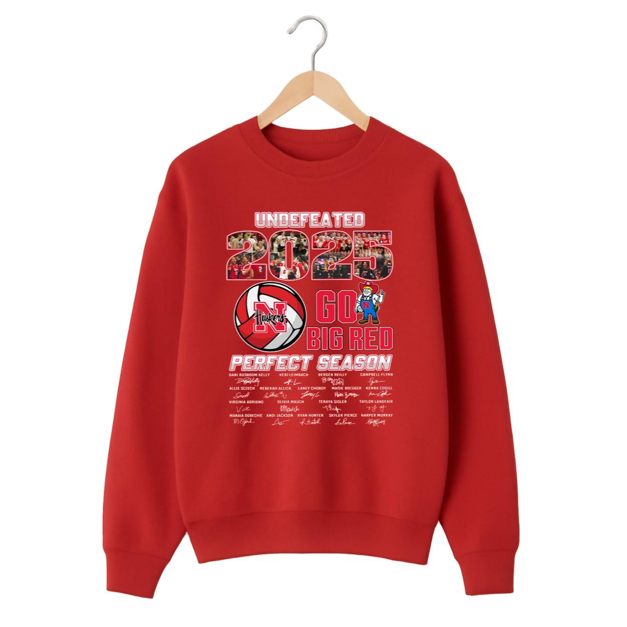 Nebraska Volleyball Undefeated 2025 Perfect Season Go Big Red Shirt Nebraska Volleyball Undefeated 2025 Perfect Season Go Big Red Shirt