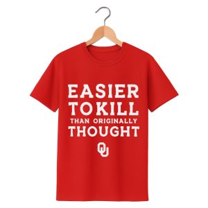 Red cotton Oklahoma Sooners t-shirt by Icestork with white 