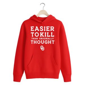 Red cotton Oklahoma Sooners hoodie by Icestork with white 