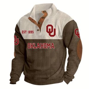 Oklahoma Football EST 1895 Stand Up Collar Sweatshirt 3