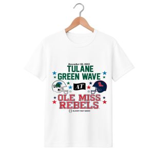 Ole Miss Tulane 2025 CFP 1st Round Matchup Shirt 1 white 1
