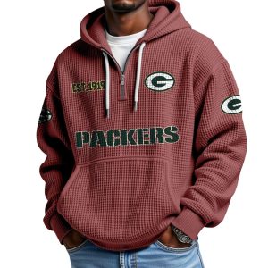 Packers EST 1919 Half Zip Waffle Hoodie 3
