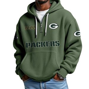 Packers EST 1919 Half Zip Waffle Hoodie