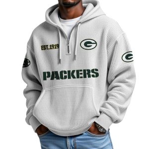 Packers EST 1919 Half Zip Waffle Hoodie 4