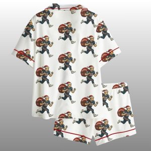 Patriots Drake Maye Funny Christmas Satin Pajama Set 1 Patriots Drake Maye Funny Christmas Satin Pajama Set 1