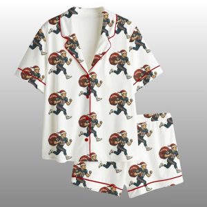 Patriots Drake Maye Funny Christmas Satin Pajama Set