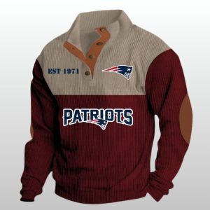 Patriots Football EST 1971 Stand Up Collar Sweatshirt 1