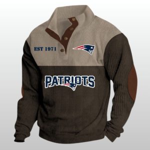 Patriots Football EST 1971 Stand Up Collar Sweatshirt 2