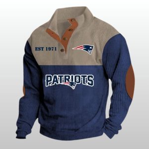 Patriots Football EST 1971 Stand Up Collar Sweatshirt