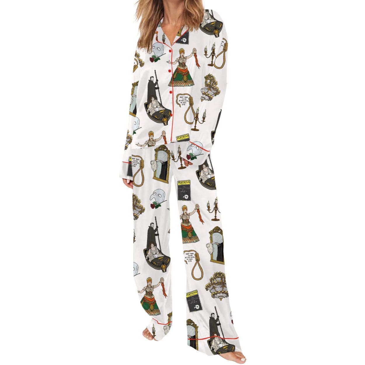 Phantom Of The Opera Musical Satin Pajama Set Phantom Of The Opera Musical Satin Pajama Set