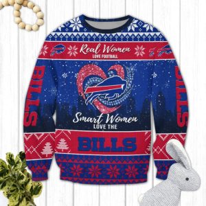 Real Women Love Football Smart Women Love The Bills Ugly Christmas Sweater
