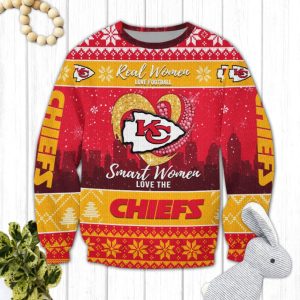 Real Women Love Football Smart Women Love The Chiefs Ugly Christmas Sweater