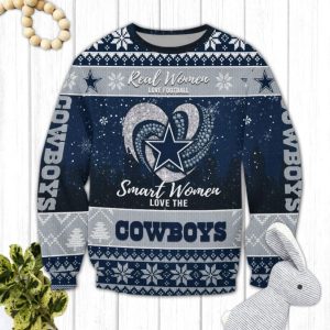 Real Women Love Football Smart Women Love The Cowboys Ugly Christmas Sweater 1 Real Women Love Football Smart Women Love The Cowboys Ugly Christmas Sweater