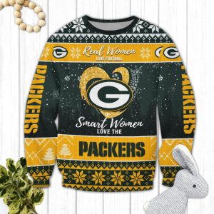 Real Women Love Football Smart Women Love The Packers Ugly Christmas Sweater 1 Real Women Love Football Smart Women Love The Packers Ugly Christmas Sweater