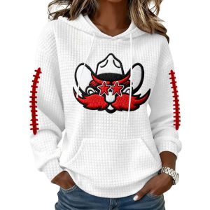 Texas Tech Football Print Waffle Fabric Hoodie