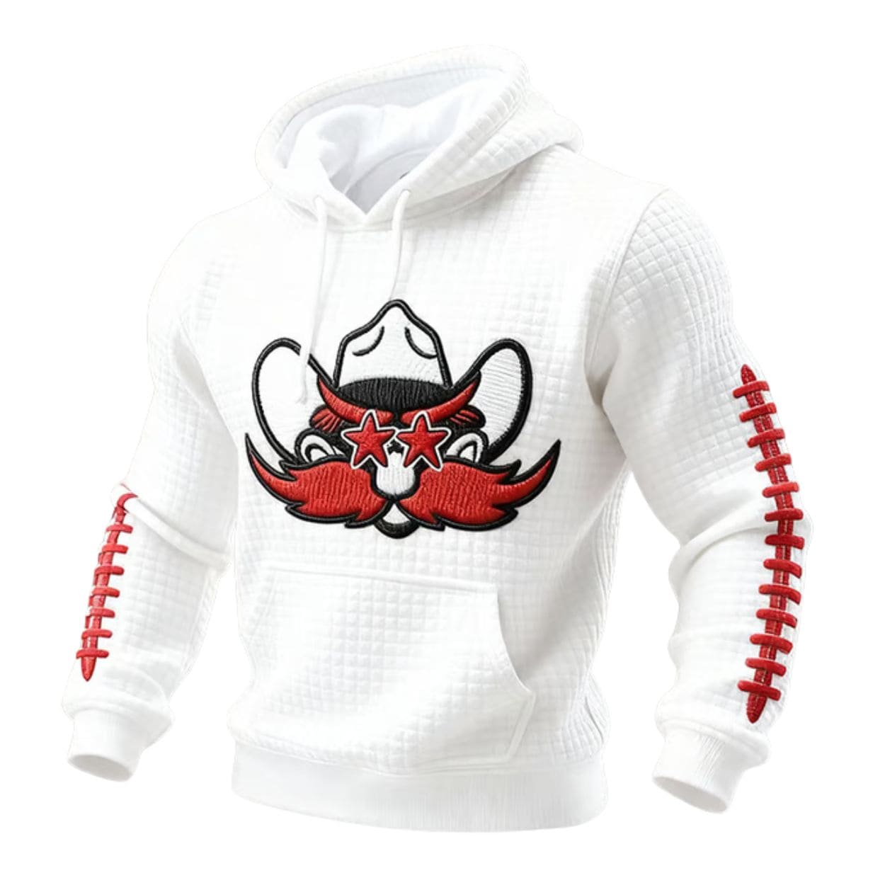 Texas Tech Football Print Waffle Fabric Hoodie Texas Tech Football Print Waffle Fabric Hoodie