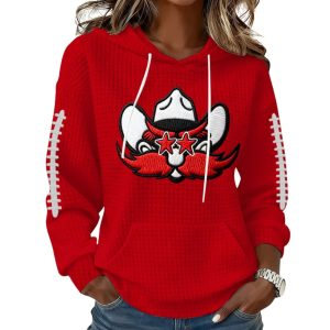Texas Tech Football Print Waffle Fabric Hoodie 4 Texas Tech Football Print Waffle Fabric Hoodie