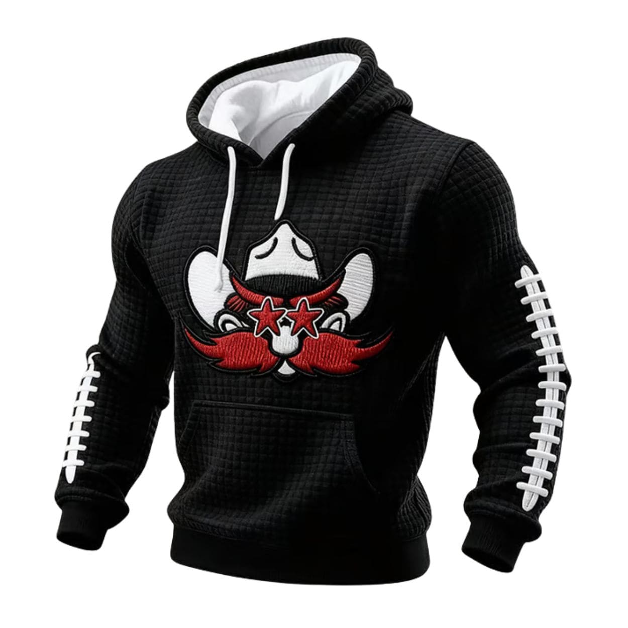 Texas Tech Football Print Waffle Fabric Hoodie Texas Tech Football Print Waffle Fabric Hoodie