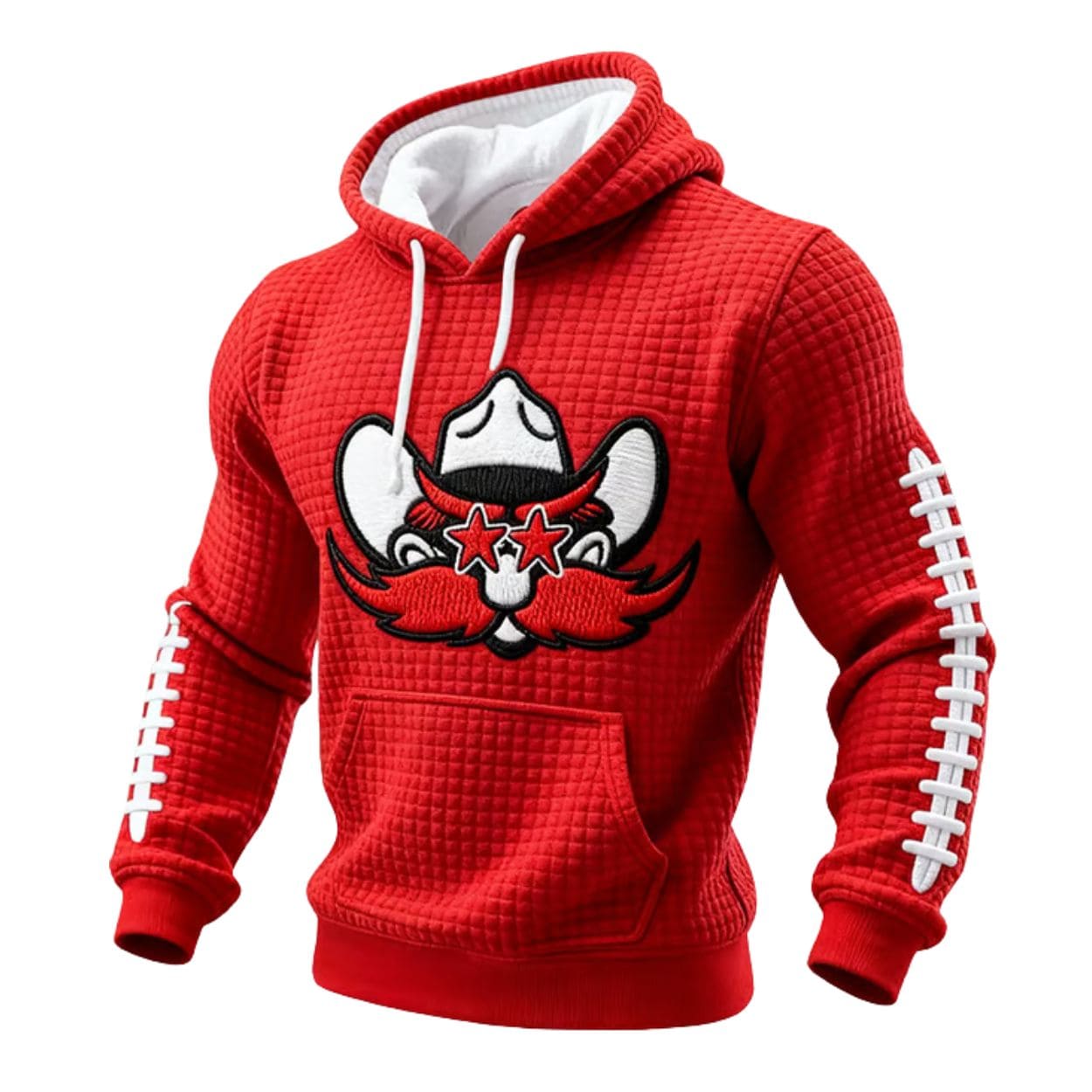 Texas Tech Football Print Waffle Fabric Hoodie Texas Tech Football Print Waffle Fabric Hoodie