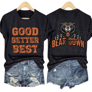 Retro Good Better Best Bear Down Print T Shirt 2