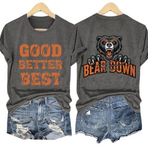 Retro Good Better Best Bear Down Print T Shirt 3