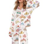 Retro Princess Crown Silky Satin Pajama Set