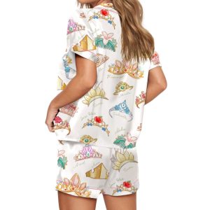Retro Princess Crown Silky Satin Pajama Set 2