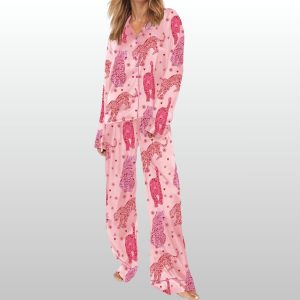 Retro Valentines Day Silky Satin Pajama Set 1