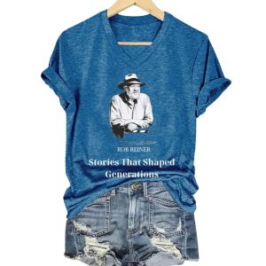 Rob Reiner Stories That Shaped Generations Print V Neck T-shirt 3 Rob Reiner Stories That Shaped Generations Print V Neck T shirt 2