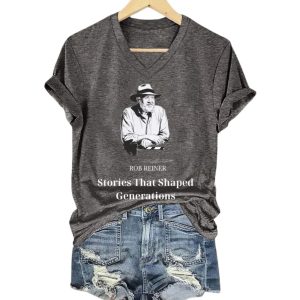 Rob Reiner Stories That Shaped Generations Print V Neck T-shirt 2 Rob Reiner Stories That Shaped Generations Print V Neck T shirt 3