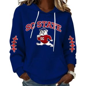 SC State Bulldogs Football Print Waffle Fabric Hoodie 2 SC State Bulldogs Football Print Waffle Fabric Hoodie 2