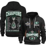 Saskatchewan Roughriders 2025 Grey Cup Champions Quarter Zip Hoodie