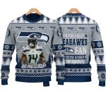 Seahawks DK Metcalf I Am The Crazy Seahawks Fan Christmas Ugly Sweater