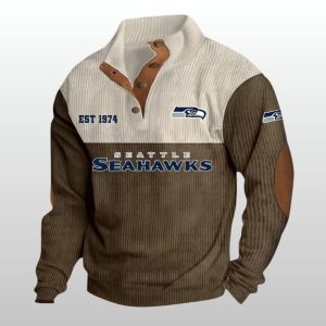 Seahawks EST 1974 Stand Up Collar Sweatshirt 1