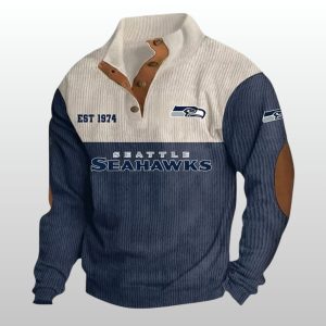 Seahawks EST 1974 Stand Up Collar Sweatshirt