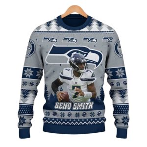 Seahawks Geno Smith I Am The Crazy Seahawks Fan Christmas Ugly Sweater 1 Seahawks Geno Smith I Am The Crazy Seahawks Fan Christmas Ugly Sweater 1