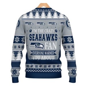 Seahawks Geno Smith I Am The Crazy Seahawks Fan Christmas Ugly Sweater 2 Seahawks Geno Smith I Am The Crazy Seahawks Fan Christmas Ugly Sweater 2