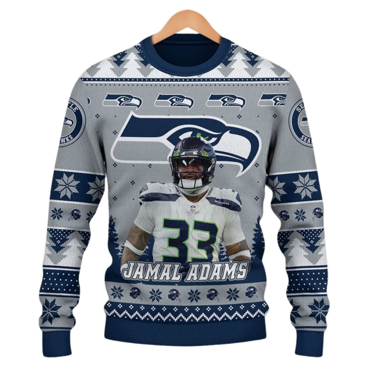 Seahawks Jamal Adams I Am The Crazy Seahawks Fan Christmas Ugly Sweater Seahawks Jamal Adams I Am The Crazy Seahawks Fan Christmas Ugly Sweater