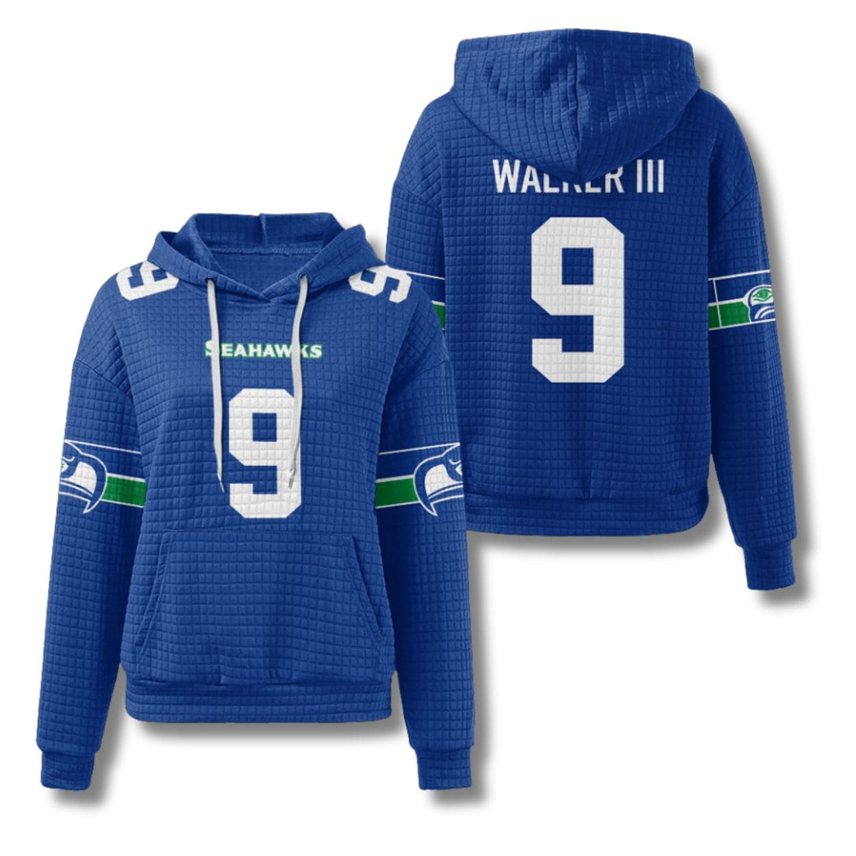 Seattle Seahawks Walker III 9 Waffle Hoodie Seattle Seahawks Walker III 9 Waffle Hoodie
