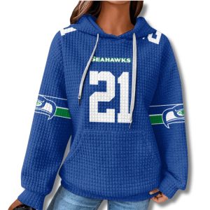 Seattle Seahawks Witherspoon 21 Waffle Hoodie 3