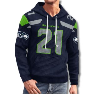 Seattle Seahawks Witherspoon 21 Waffle Hoodie 4